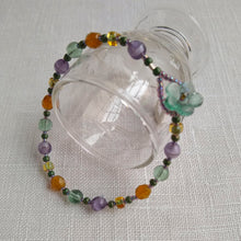 Load image into Gallery viewer, Button Bracelet ~ Aster Hued - Vintage Glass
