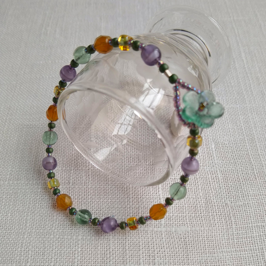 Button Bracelet ~ Aster Hued - Vintage Glass