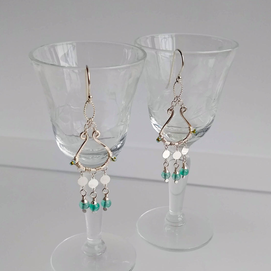 Sparkler Chandelier ~ Aqua Vintage Glass