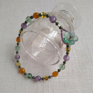 Button Bracelet ~ Aster Hued - Vintage Glass