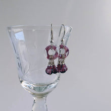 Load image into Gallery viewer, Czech Loop - Three Drop Earrings
