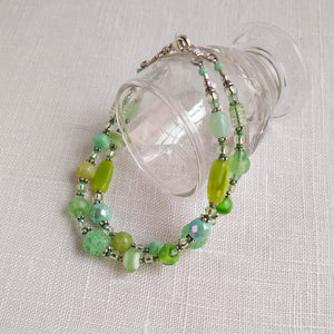 Custom for Sarah S. Dbl. Strand Bracelet - Margarita Greens