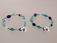 Load image into Gallery viewer, Button Bracelet - Blues Dark &amp; Bright
