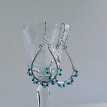 Load image into Gallery viewer, Lacy Teardrop Earrings ~ Ocean Blues
