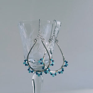 Lacy Teardrop Earrings ~ Ocean Blues