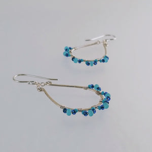 Lacy Teardrop Earrings ~ Ocean Blues
