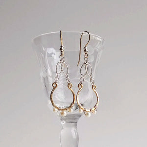 Medium Halo ~ Mixed Metals & Freshwater Pearls