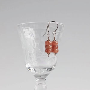 Triple Stack Earring ~ Rhodochrosite